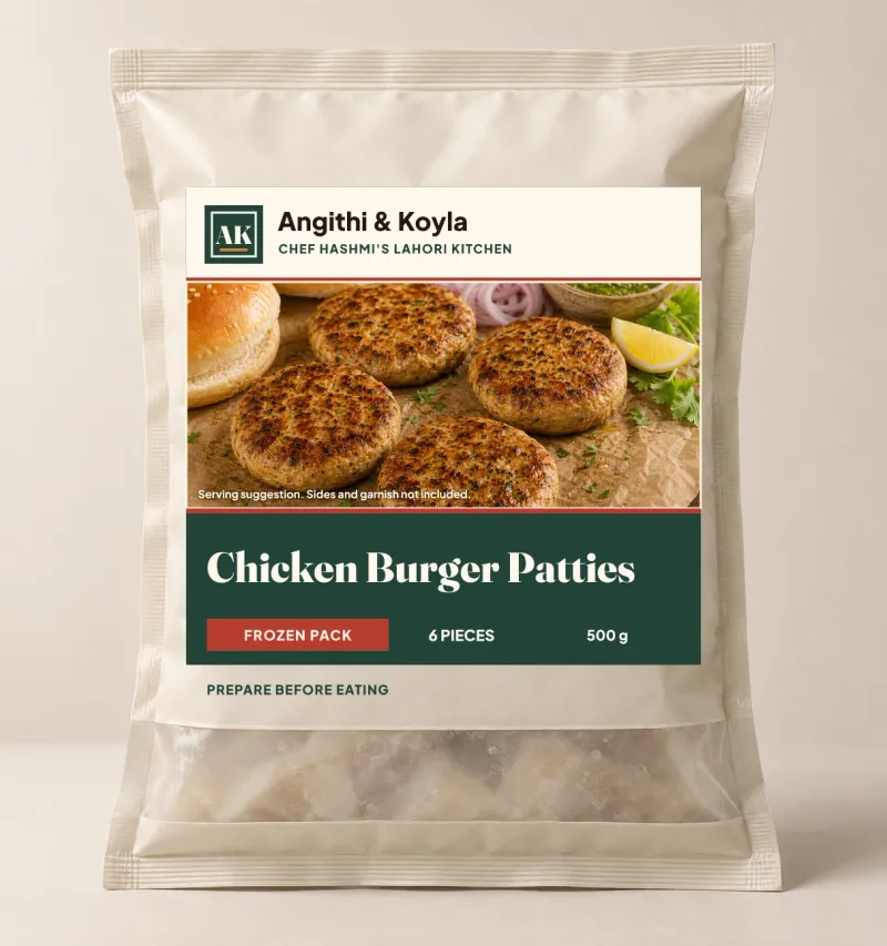 Chicken Burger Patties frozen pack, Pack of 6 · 500 g