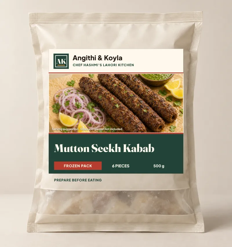 Mutton Seekh Kabab frozen pack, Pack of 6 · 500 g